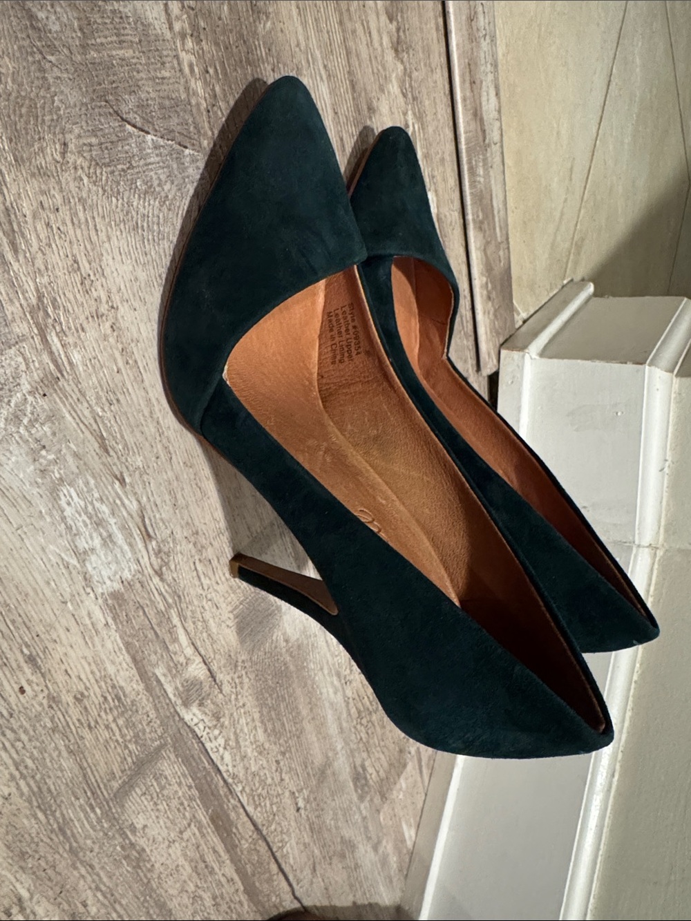 Madewell Teal Suede Pointed Toe Pumps
